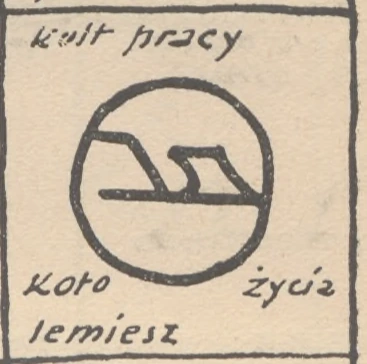 kult pracy — koło życia; lemiesz